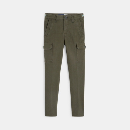 Avis Pantalon cargo coupe slim en toile vert garçon OKAIDI 1