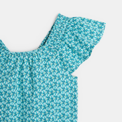 Avis Combishort en jersey imprimé bleu fille OKAIDI 3