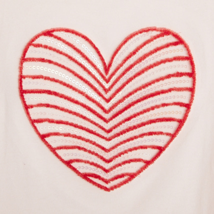 Avis T-shirt coeur velours et sequins rose fille OKAIDI 2