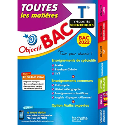 Avis Objectif Bac Toutes les matières Term Spécialités scientifiques BAC 2022 Hachette Éducation 1