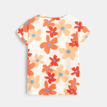 Avis T-shirt grandes fleurs rouge fille OKAIDI 4