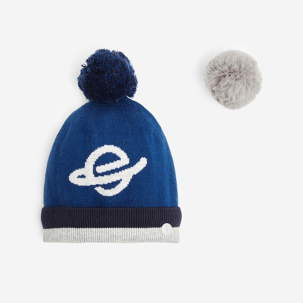Avis Bonnet jacquard chaud à pompons amovibles bleu garçon OKAIDI 2