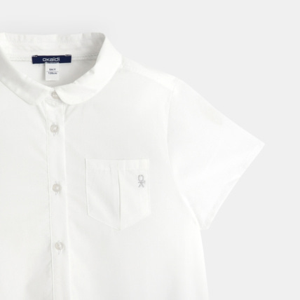 Avis Chemise unie à manches courtes blanche fille OKAIDI 4