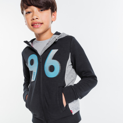 Avis Sweat-shirt bicolore "96" gris garçon OKAIDI 1