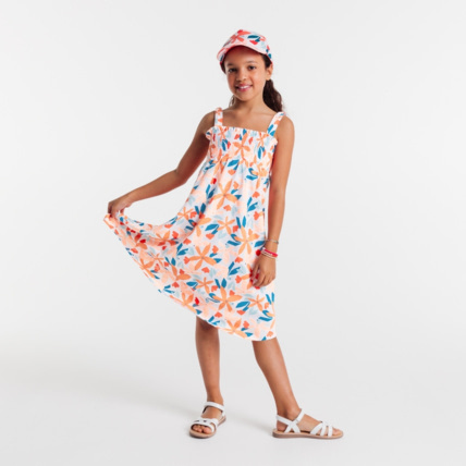Avis Robe imprimée à smocks orange fille OKAIDI 1