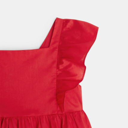 Avis Robe évasée unie à mancherons volantés rouge fille OKAIDI 3