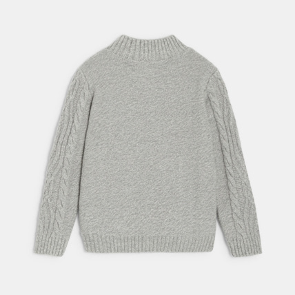 Avis Pull torsadé col cheminée gris garçon OKAIDI 4