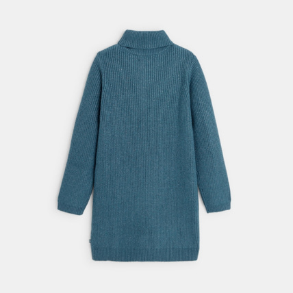 Avis Robe-pull torsadée col roulé bleue fille OKAIDI 3