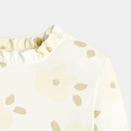 Avis T-shirt irisé à col volanté blanc fille OKAIDI 2