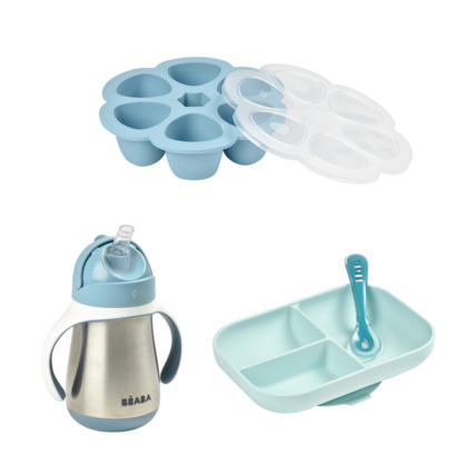 Avis Set repas silicone 2 pièces + tasse paille inox 250 ml + multiportions silicone 6 x 90 ml BÉABA 2