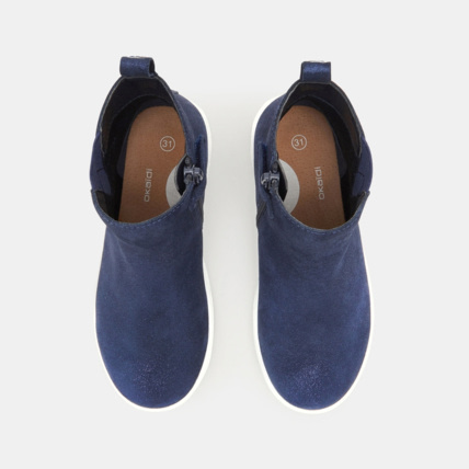 Avis Boots irisées croûte de cuir à étoile bleues fille OKAIDI 2