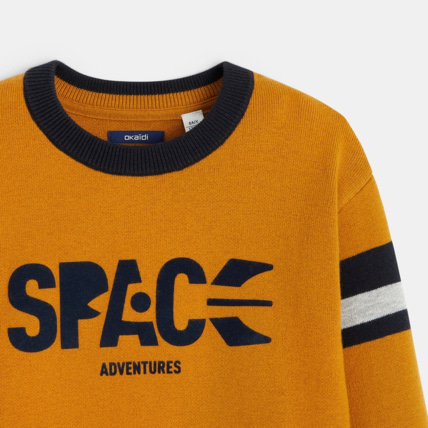 Avis Pull col rond à message Space Adventures jaune garçon OKAIDI 3
