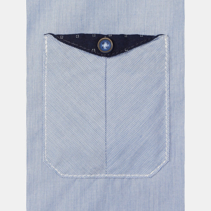 Avis Chemise à fines rayures bleue garçon OKAIDI 4