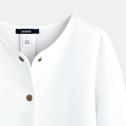 Avis Gilet molleton pressionné blanc fille OKAIDI 3