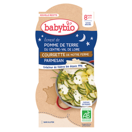 Avis Bonne Nuit Pomme de terre du Val de Loire Courgette de notre Ferme & Parmesan AOP Babybio 1