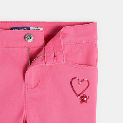 Avis Pantacourt skinny à motif sequins rose fille OKAIDI 2