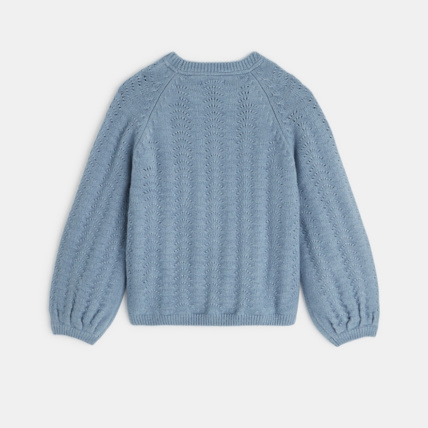 Avis Pull ajouré à manches bouffantes bleu fille OKAIDI 4