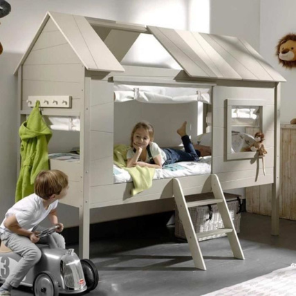 Avis Lit cabane Charlotte avec 4 rideaux VIPACK 1