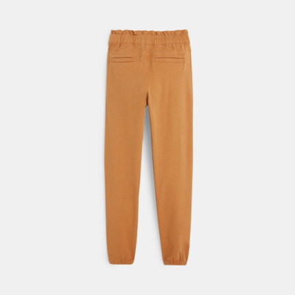 Avis Pantalon en toile unie ceinturé marron fille OKAIDI 3