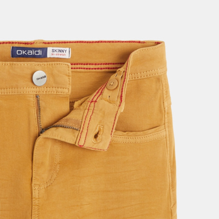 Avis Pantalon skinny bi-stretch jaune garçon OKAIDI 3