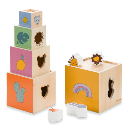 Avis Cubes à empiler en bois Stack N Raise Hauck 1