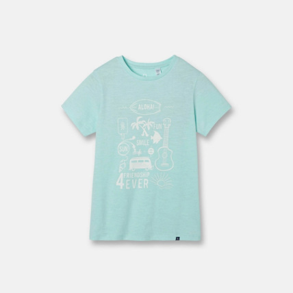 Avis T-shirt à message turquoise garçon OKAIDI 1