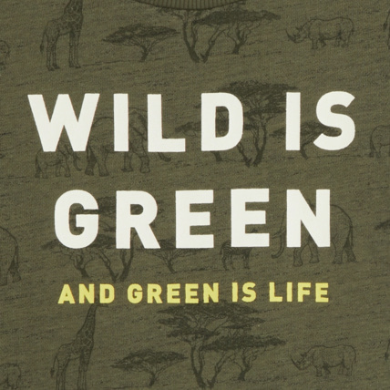 Avis Sweat-shirt à message "Wild is Green" vert garçon OKAIDI 3