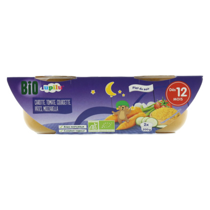 Avis Coupelle 12 mois nuit Bio - Carotte, tomate, courgette, pâtes, mozzarella lupilu® 2