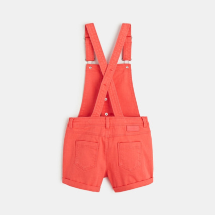 Avis Salopette-short en toile rouge fille OKAIDI 2