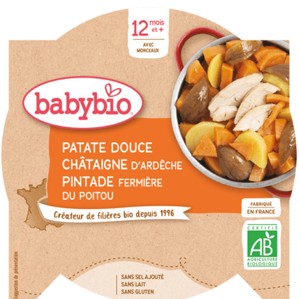 Avis Patate douce Châtaigne d'Ardèche Pintade fermière du Poitou Babybio 1