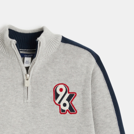 Avis Pull à col montant zippé gris garçon OKAIDI 2