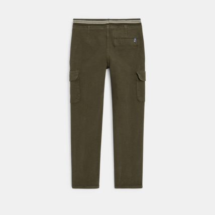Avis Pantalon cargo en toile unie vert garçon OKAIDI 4