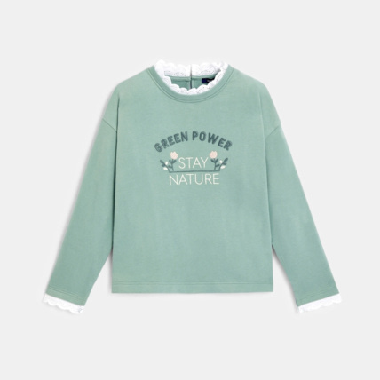 Avis Sweat-shirt à col collerette vert fille OKAIDI 2
