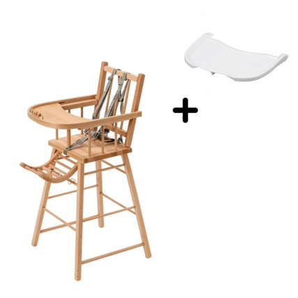 Avis Pack chaise haute André vernis naturel et sa tablette COMBELLE 1