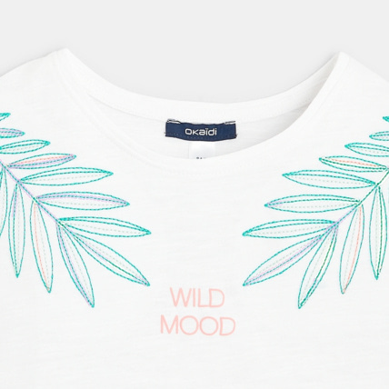 Avis T-shirt brodé blanc fille OKAIDI 3