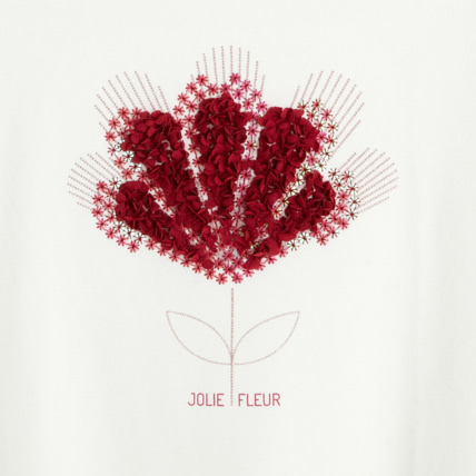 Avis T-shirt manches longues à motif brodé rose fille OKAIDI 3