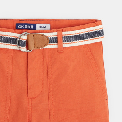 Avis Bermuda slim en toile + ceinture orange garçon OKAIDI 3