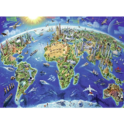 Avis Puzzle XXL - Carte des monuments du monde - 300 pièces RAVENSBURGER 1