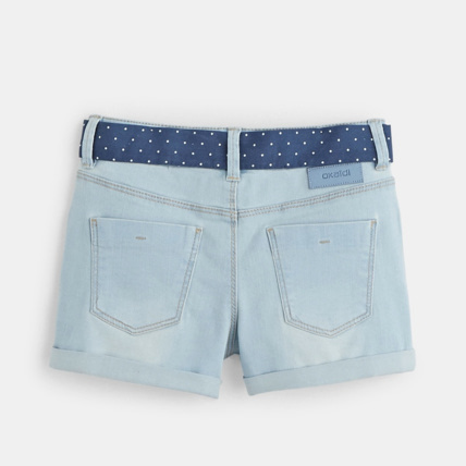 Avis Short en jean ceinturé bleu fille OKAIDI 2
