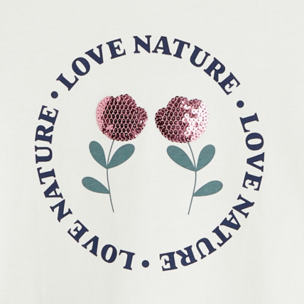 Avis T-shirt à message "Love nature" rose fille OKAIDI 3