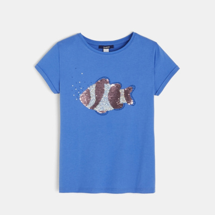 Avis T-shirt à sequins magiques bleu fille OKAIDI 1