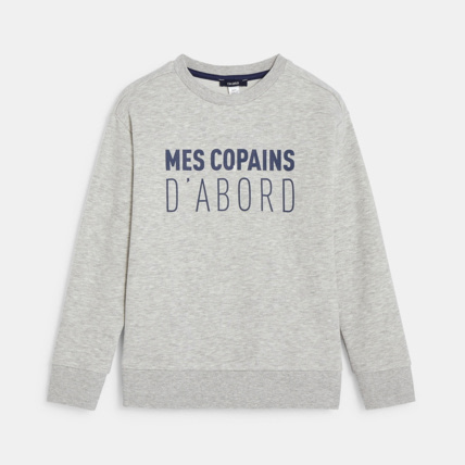 Avis Sweat-shirt à message gris garçon OKAIDI 1
