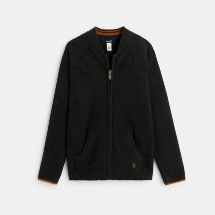 Avis Gilet teddy zippé en maille fine gris garçon OKAIDI 1