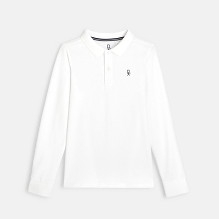 Avis Polo manches longues blanc garçon OKAIDI 1