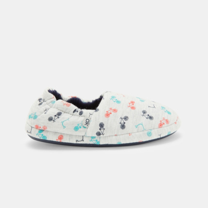 Avis Chaussons tissu imprimé vélos gris garçon OKAIDI 1