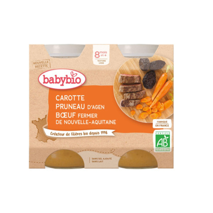 Avis Carotte Pruneau d'Agen & Boeuf fermier d'Aquitaine Babybio 1