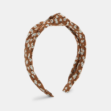 Avis Serre-tête motif fleurs marron fille OKAIDI 1