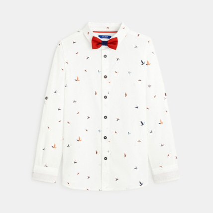 Avis Chemise popeline oiseaux avec nœud papillon garçon OKAIDI 2