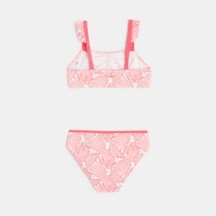 Avis Maillot de bain 2 pièces motif feuillage rose fille OKAIDI 4