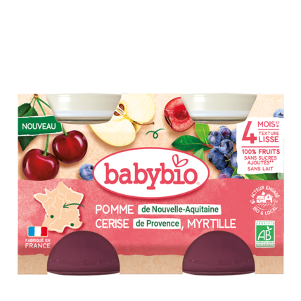 Avis Pomme de Nouvelle Aquitaine Cerise de Provence Myrtille Babybio 1